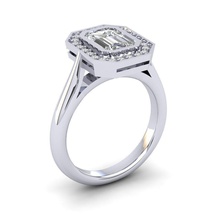 5 x 7 emerald cut-halo ec emeraldcut halo fashion engagement wedding refine elegant center jewelry rings 3d print model - Mito3D