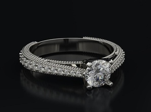 5mm diamant engagement bague 3dprinted conception mode or d'or bijou bijoux impression imprimable prototypage anneaux argent 3d print model - Mito3D