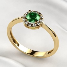 5mm gemstone gold ring jewel rhino gem 3dprint printable diamond engagement wedding brilliant emerald ruby sapphire citrine zircon rhodium fashion jewelry rings 3d print model - Mito3D
