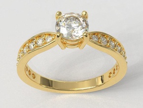 5mm solitário anel ouro noivado imprimível esterlina diamante prata joalheria Casamento engagem jóia brilhante 3d print model - Mito3D