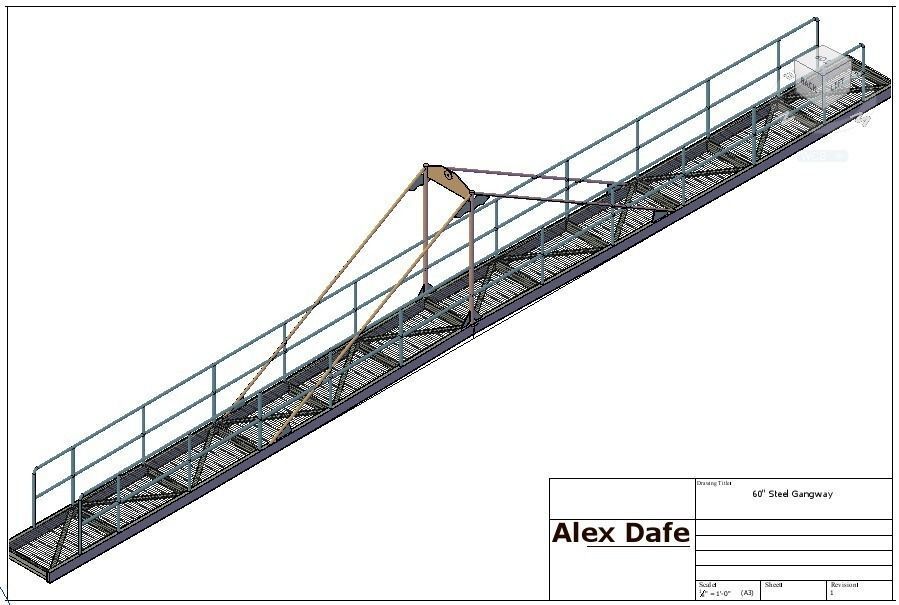 60 feet gangway marine bargecrossing bargegangway platform marineplatform science engineering 3D print model - Mito3D