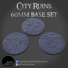 60mm city ruins set pre-supported wargaming tabletop miniature 28mm base basing warhammer 40k rubble urban games toys 3d print model - Mito3D