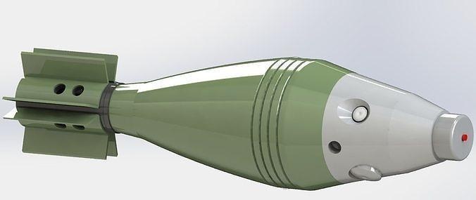 60mm m29 silahlar askeri savaş Ordu silah patlama patlatma üfleme Bilim mühendislik 3d print model - Mito3D