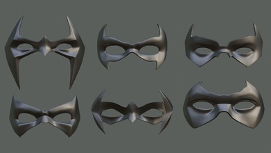 6 batman sidekicks eye masks night wing nightwing robin dick grayson tim drake 3d print dc comics arkham city game sidekick art scans replicas 3d print model - Mito3D
