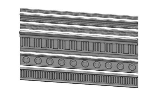 6 klasik frizler Alçı Odun işler korniş cornise Corniche pervazlar alçıtaşı tavan friz Artcam süs mimari cnc dekor oymacılık ev Rahatlama 3d print model - Mito3D