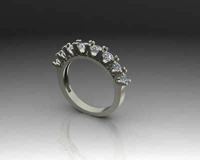 6 diamante anel Casamento joalheria ouro imprimível prata jóias esterlina noivado argolas moda beleza engagem brincos brilhante 3d print model - Mito3D
