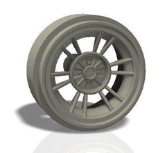 6 doppie razze cerchio - il modello di stampa la ruota rim auto racing pneumatico gara rally slot hobby fai da te automotive 3d print model - Mito3D