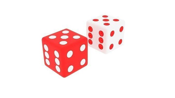 6 afilado dados rojo casino oportunidad juego riesgo suerte ocio jugar cubo número vegas éxito divertido lanzar ganar juegos juguetes 3d print model - Mito3D
