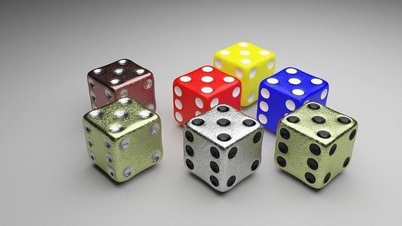 6 edged dices dice red casino chance gambling luck leisure play game cube number vegas fun lucky throw win gamble six games toys 3d print model - Mito3D