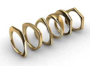 6 modelo anel ouro triangular moda jóia joalheria prata diamante jóias noivado brilhante esterlina branco gema casamento imprimível argolas 3d print model - Mito3D