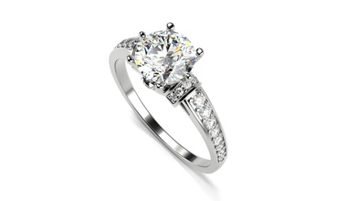 6 poli anello di fidanzamento gioielli oro cad argento bianco gioiello diamanti diamante stampabile disco platino gemma matrimonio moda e bellezza anelli 3d print model - Mito3D