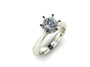 6 prong engagement ring jewelry gold matrix9 wedding rosegold diamond setting 6prong rings 3d print model - Mito3D