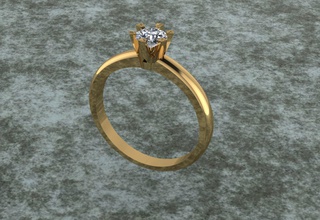 6 diente ajuste solitario anillo oro diamante joya joyería boda compromiso plata platino brillante imprimible lujo bronce zafiro anillos 3d print model - Mito3D