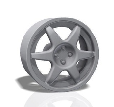 6 spokes rim - print model wheel tire car tuning racing race slot spare evo rally hobby diy automotive 3d print model - Mito3D