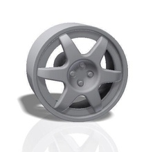 6 spokes rim - print model tire wheel steel car race rally spare racing speed tyre hobby diy automotive 3d print model - Mito3D