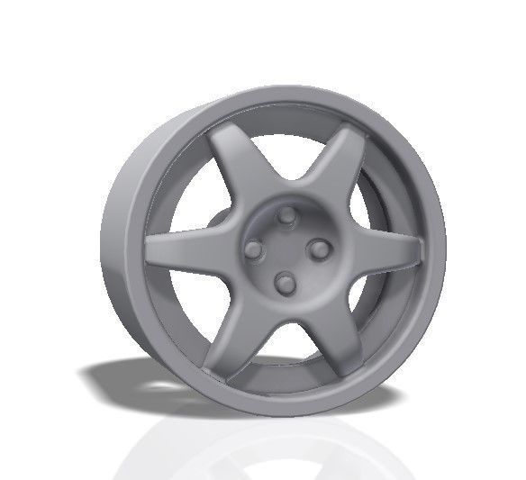 6 spokes rim - print model wheel tire spare car rally race racing speed tyre tuning hobby diy automotive 3D print model - Mito3D