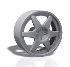 6 raios borda impressão modelo roda pneu carro esporte comício raça corrida afinação passatempo faça automotivo 3d print model - Mito3D
