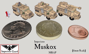 6mm 8mm muskox mrap armored transport taurox ig at18 warhammer 40k epic games toys 3d print model - Mito3D
