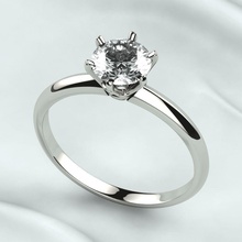 6mm gemstone tiffanys style gold ring rhino jewel gem 3dprint printable print tiffany diamond brilliant ruby sapphire citrine platinum luxury engagement wedding fashion jewelry rings 3d print model - Mito3D