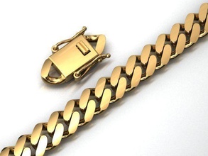 6mm miami cuban link chain bracelet necklace gold silver jewelry jewellery jewel 3dprint printable bracelets 3d print model - Mito3D