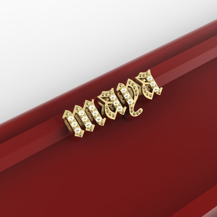 6mm old english maya initial slider jewelry gold gift musthave wow pendant mothersdaygift namejewelry 3djewelry 3ddesign pendants 3D print model - Mito3D