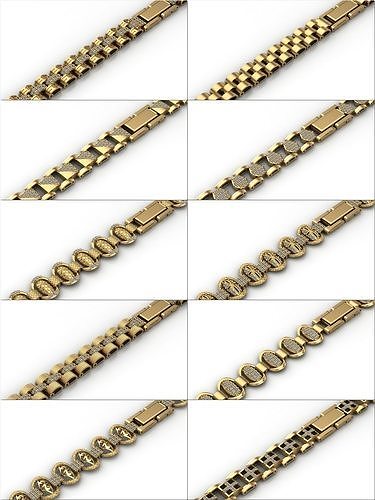 70 modello donna braccialetto signori braccialetti Uomini bracciali uomo gioielleria Stampa 3dprinted stampabile design gioiello moda stampa oro prototipazione argento 3D print model - Mito3D