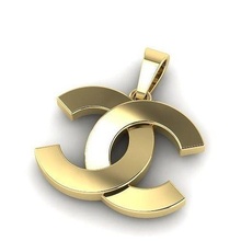 750 chanel logo pendant ring earrings kolco sergi dlya pechati 3dmodel printable sterling fashion silver platinum jewellery engagement jewel jewelry rings missfox dekoracia diamond pendants 3d print model - Mito3D