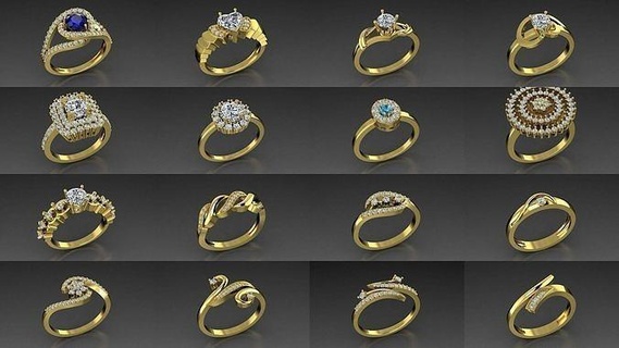 75 diamante joalheria argolas coleção anel imprimível amante joias jóias moda beleza solitário noivado Casamento banda 3d print model - Mito3D