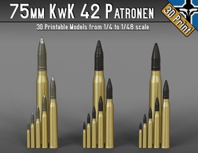 75mm kwk 42 - stuk 42 patronen --- 1-4 1-48 scale models --- hobby-diy 75mm kwk 42 kwk42 pzgr pzgr39 pzgr40 sprgr42 panther panzer patronen cartridge apcbc apcr wwii projectile ww2 germany 3d print hobby diy hobby diy other