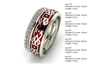 7 estilo árabe anillos de diamantes esmalte tamaños envase la joyería el anillo rojo oro blanco los pack gem plata arábiga bagdad ramadán peso 3d print model - Mito3D