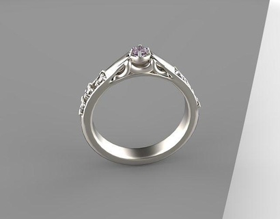 7 diamond platinum jewelry precious gem wedding forever engagement gold jewel ring luxury fashion art 3d print model - Mito3D