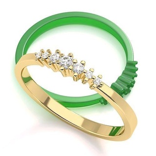 7 elmaslar sonsuzluk düğün yıldönümü yüzük elmas takı yazdırılabilir mücevher gümüş altın platin parlak sterlin Amerika Birleşik Devletleri yuvarlak narin küçük ince alya yüzükler 3d print model - Mito3D