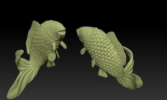 7 poz balıklar veren önbellek chep caunluon Sanat heykeller 3d print model - Mito3D