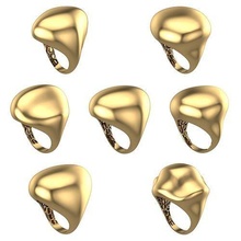 7 simples fusão argolas coleção massa venda anel pulseira brinco prata joalheria projeto colar diamante fasion ouro chique gema 3dprint imprimível especial graça sólido joias 3d print model - Mito3D