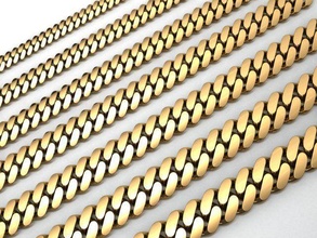 7 boyut küba bağlantı zincir bilezikler or kolye takı mücevher altın gümüş sterlin bilezik miami bağlantısı baget monacochain chocker elmas yüzük 3d print model - Mito3D