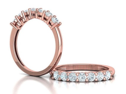 7 Roca 3mm gemas eternidad anillo diamante banda 3dmodel bandas joyería joya Moda diamantes Estados Unidos Canadá Europa unido reino Israel lujo aniversario anillos estados 3d print model - Mito3D