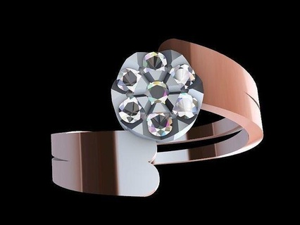 7 taş yüzük mucize tabak ayar stl doğrulandı mücevher takı yazdırılabilir elmas moda prototip oluşturma 3d cad şık tasarım modaya uygun klasik cazibe düğün ilk karıştırmak tasarımcı Beyan hafif zarif yüzükler 3d print model - Mito3D