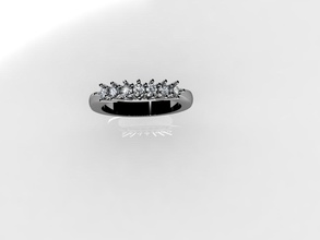 7 taş yüzük takı elmas nişan platin Gümüş klasik moda kadın karakter insan giyim 3d print model - Mito3D