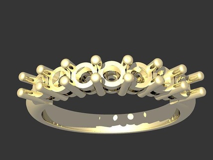 7 Stein Hochzeit Band Ring Schmuck Gold Silber druckbar Diamant Juwel Platin Halskette engagem Ringe 3d print model - Mito3D