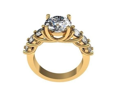 7 pietre squillare gioielleria platino oro gemma luminosa stampabile diamante argento prezioso lusso ricchezza brillante splendente anelli 3d print model - Mito3D