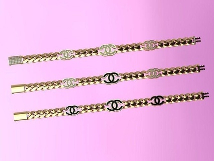 7mm fusion cuban link chain bracelet channel gold silver jewelry jewel miami printable fushion bracelets 3dprint cubanmodels chainmodels wedding 3d print model - Mito3D