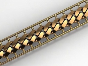 7mm fusione cubano collegamento catena braccialetto oro argento gioielleria gioiello miami stampabile cuscino braccialetti 3dprint modelli cubani 3d print model - Mito3D
