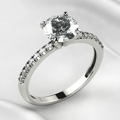 7mm gemme mode or bague bijou rhinocéros 3dprint imprimable mariage engagement brillant diamant rubis saphir émeraude citrine paver tiffany bijoux anneaux 3d print model - Mito3D