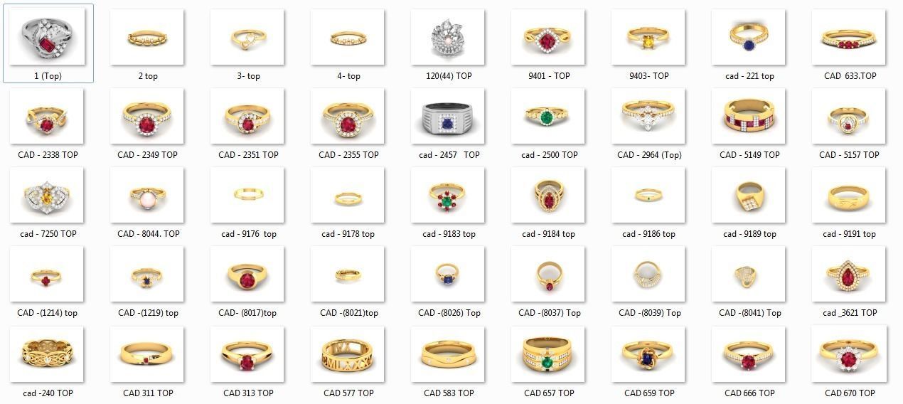 8000 ring earrings pendant 3dm file bulk collection diamond jewel engagement wedding earring jewelry silver printable fashion engagem rings 3D print model - Mito3D