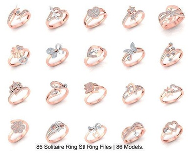 86 ultra lumière wt minimaliste femmes bague stl 3d modèle collection or argent diamant bijou bijoux mariage gemme anneau femme imprimable anneaux 3d print model - Mito3D