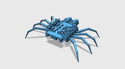 8 patas araña robot 3d impresión androide animación animatrónico animatronictica arduino nano bluetooth controlar cangrejo escorpión tractor hexápodo pasatiempo bricolaje diy robótica 3d print model - Mito3D