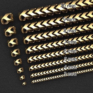 8 Taille franco lien chaîne collection or bijoux argent bracelet 3dprint imprimable Collier diamant baguette gemme chocker hip colliers 3d print model - Mito3D