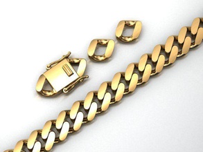 8mm miami cubano collegamento catena braccialetto or collana oro argento gioielleria gioiello 3dprint stampabile render braccialetti 3d print model - Mito3D