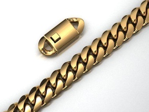 8mm cubano collegamento catena miami braccialetto collana oro argento gioielleria gioiello 3dprint stampabile collane monaco 3d print model - Mito3D