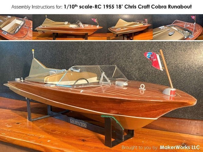 8th escala 1955 chris construir cobra rc barco 3d impressão arquivos inst dumas natal rcboat rádio controlado século transporte veículo retro madeira antiguidade passatempo faça 3D print model - Mito3D